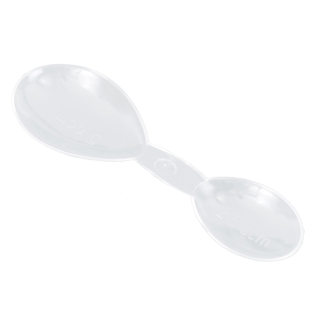 Double spoon PS 2,5/5 ml transparent